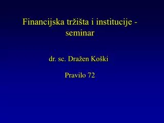 financijska tr i ta i institucije seminar