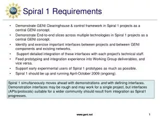 Spiral 1 Requirements