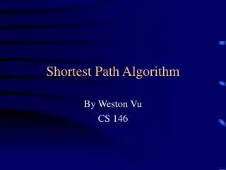 Shortest Path Algorithm