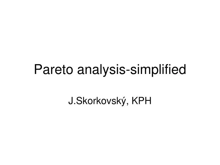 pareto analysis simplified