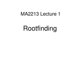 MA2213 Lecture 1