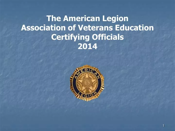 the american legion association of veterans education certifying officials 2014