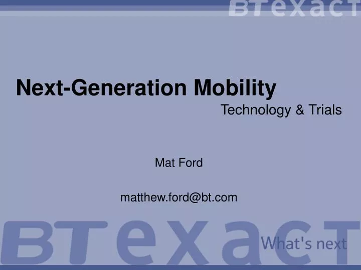 next generation mobility