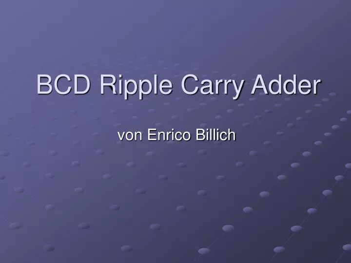 bcd ripple carry adder