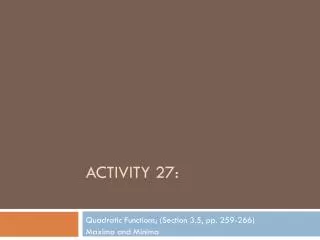 Activity 27:
