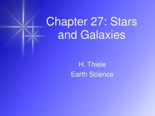 Chapter 27: Stars and Galaxies