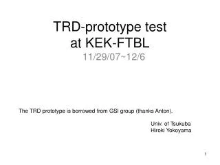 TRD-prototype test at KEK-FTBL