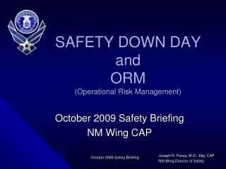 SAFETY DOWN DAY and ORM (Operational Risk Management)