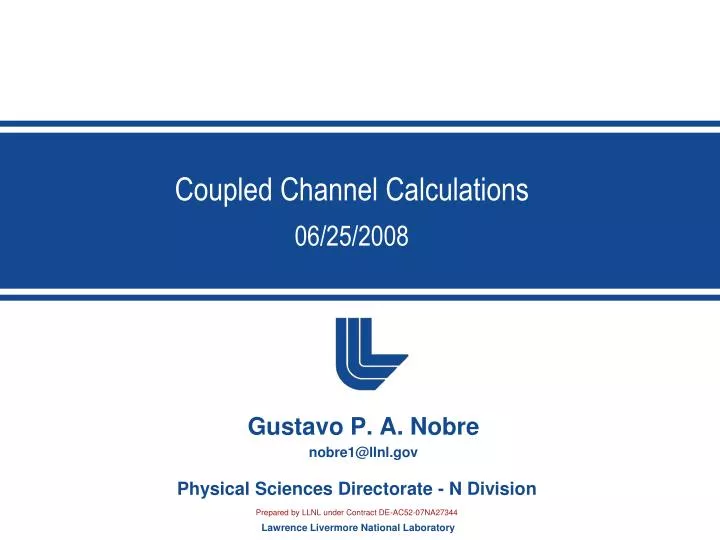 coupled channel calculations 06 25 2008