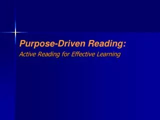 Active Reading for Effective Learning