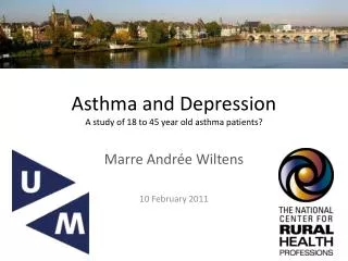 Asthma and D epression A study of 18 to 45 year old asthma patients ?
