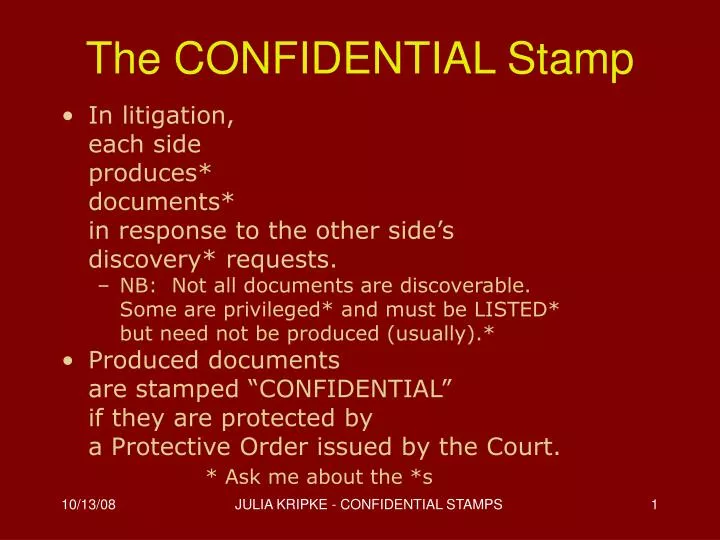 the confidential stamp