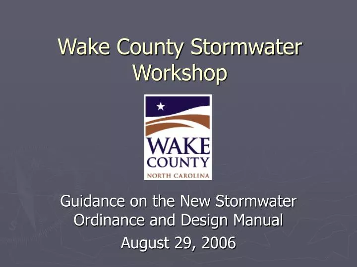 wake county stormwater workshop