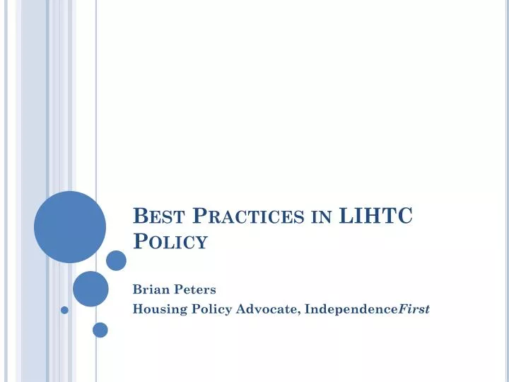 best practices in lihtc policy