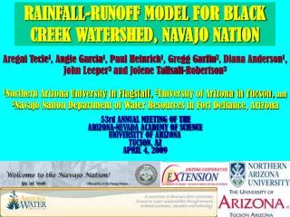 RAINFALL-RUNOFF MODEL FOR BLACK CREEK WATERSHED, NAVAJO NATION