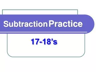 subtraction practice