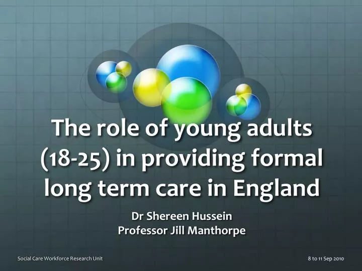 the role of young adults 18 25 in providing formal long term care in england