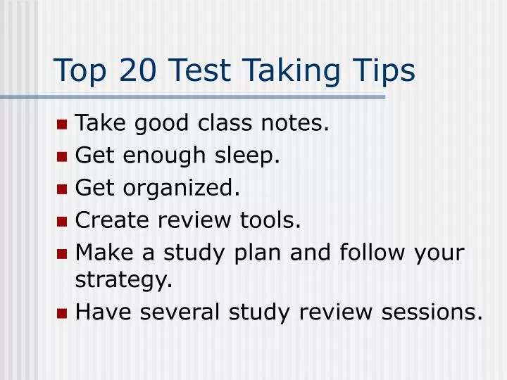 top 20 test taking tips