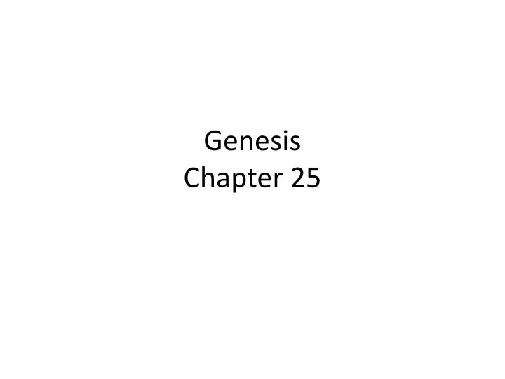 genesis chapter 25
