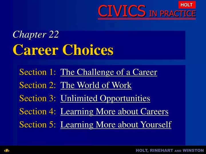 chapter 22 career choices