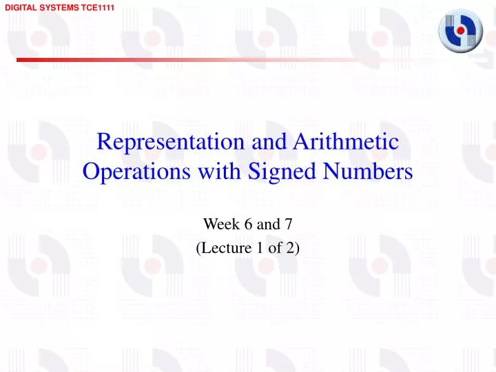 representation and arithmetic operations with signed numbers