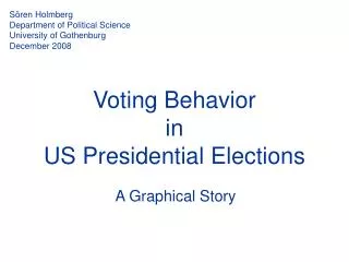 Voting Behavior in US Presidential Elections