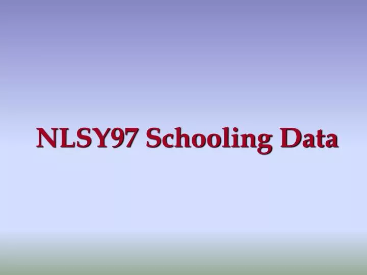 nlsy97 schooling data