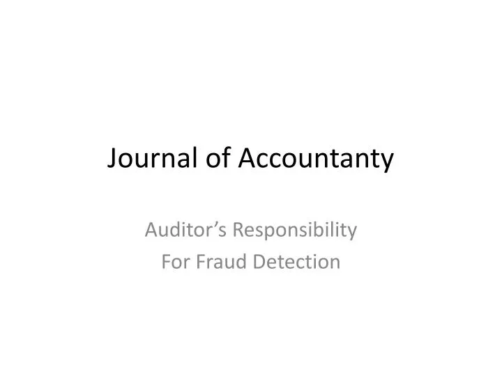 journal of accountanty