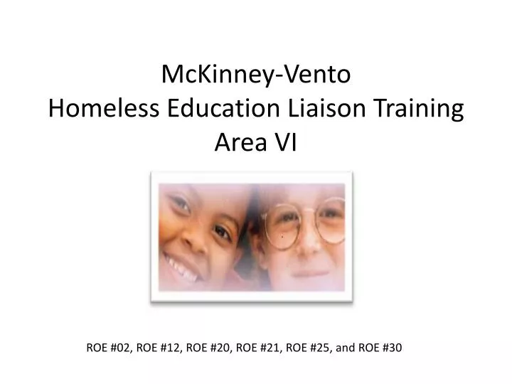 mckinney vento homeless education liaison training area vi