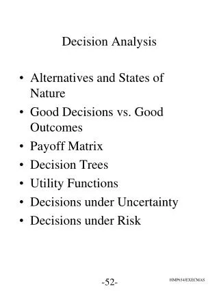 Decision Analysis