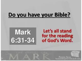 Do you have your Bible?