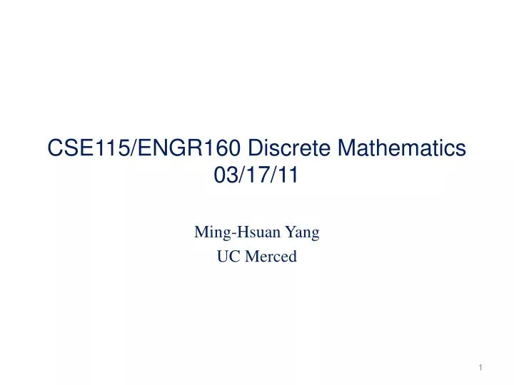 cse115 engr160 discrete mathematics 03 17 11