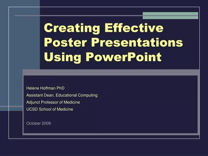 creating effective poster presentations using powerpoint