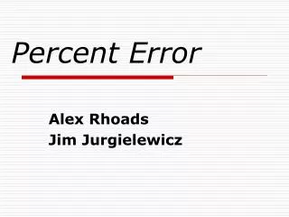 Percent Error