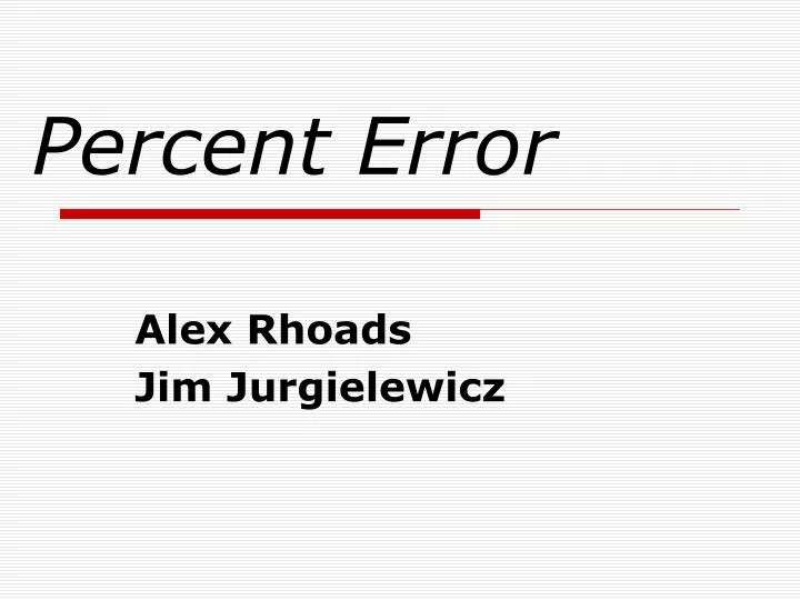 percent error