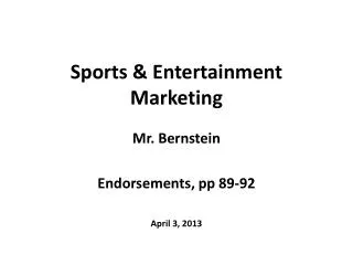 Sports &amp; Entertainment Marketing