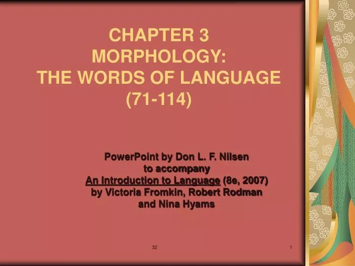 chapter 3 morphology the words of language 71 114