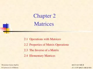 Chapter 2 Matrices