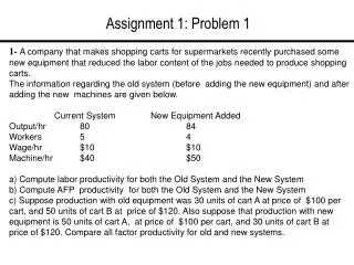 Assignment 1: Problem 1