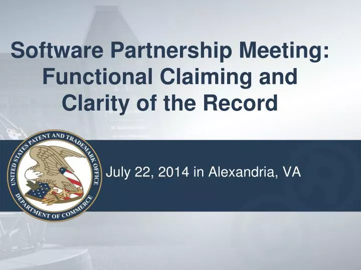 software partnership meeting functional claiming and clarity of the record
