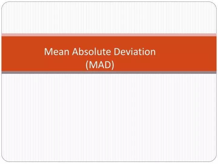 mean absolute deviation mad