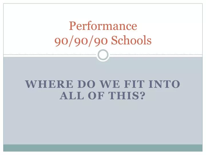 performance 90 90 90 schools