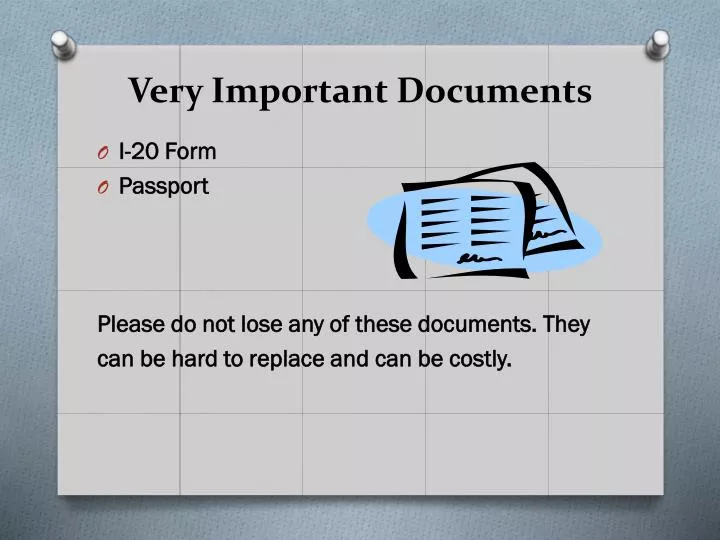 very important documents