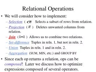 relational operations