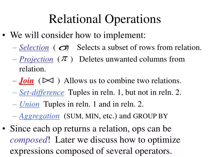 relational operations