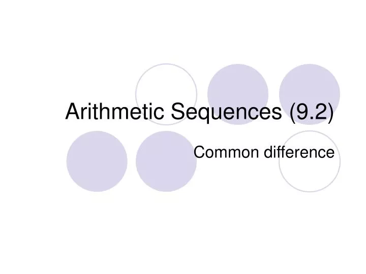 arithmetic sequences 9 2