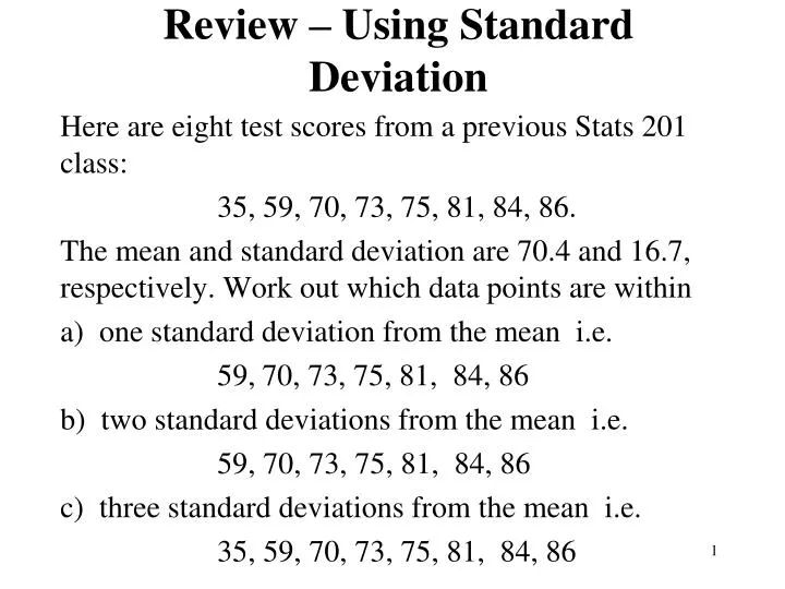 review using standard deviation