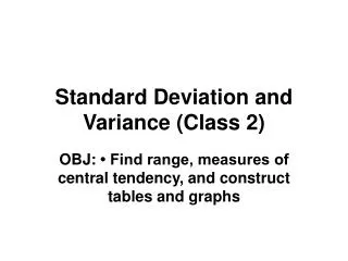 Standard Deviation and Variance (Class 2)