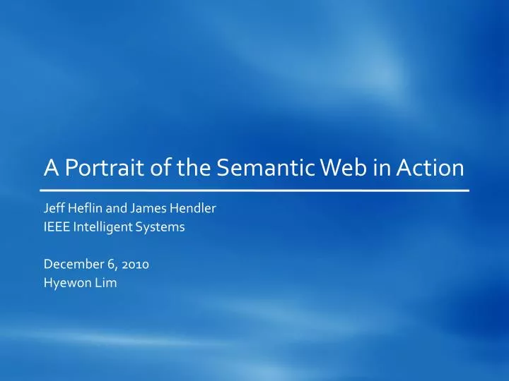 a portrait of the semantic web in action