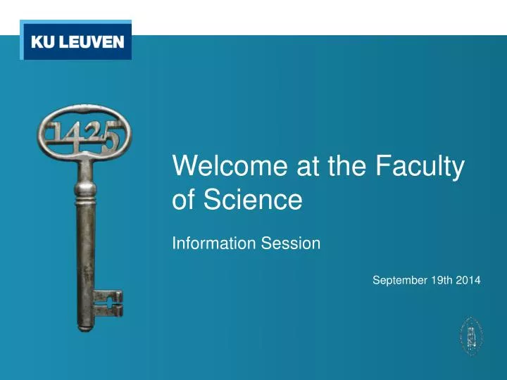 welcome at the faculty of science
